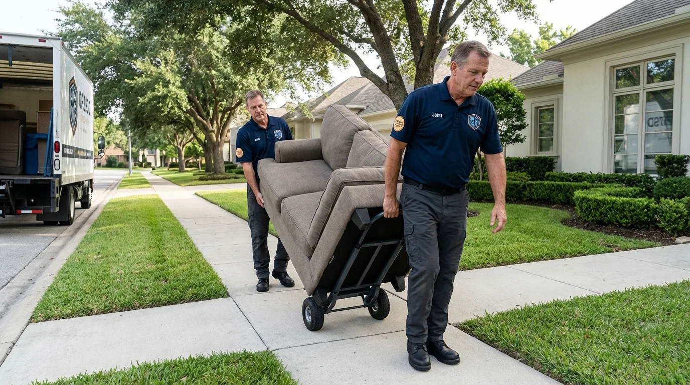 Local residential moving crew loading furniture in De Soto, KS